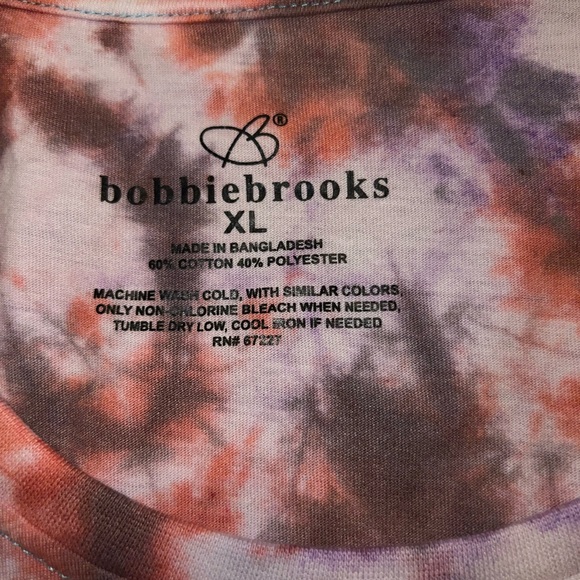 ⭐️White, Red & Purple Tie Dye Short Sleeve Swoop Neck Stretchy Top Size XL - Picture 7 of 10